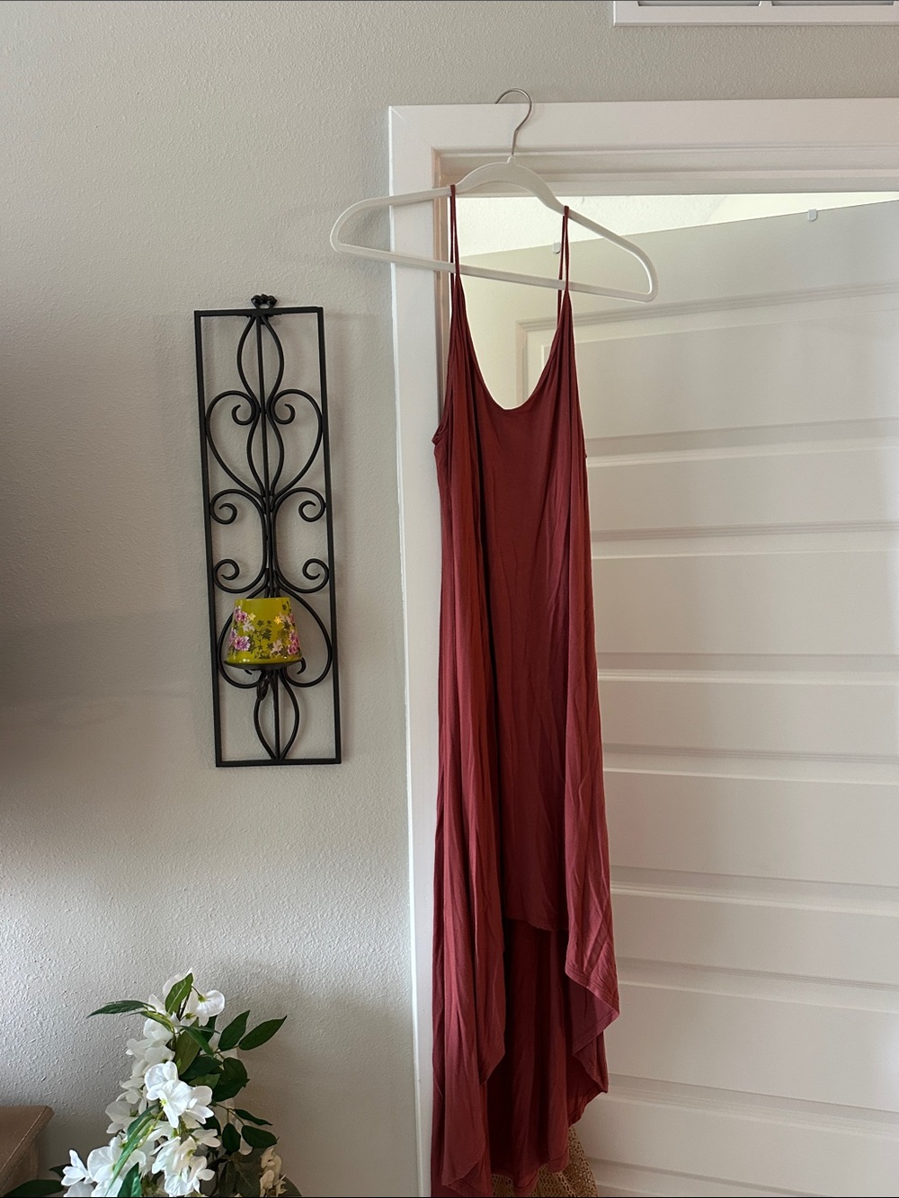 Women’s Sleeveless Slip Dress in Rust